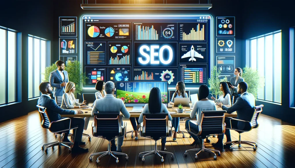 a group of SEO Experts conducting SEO audit