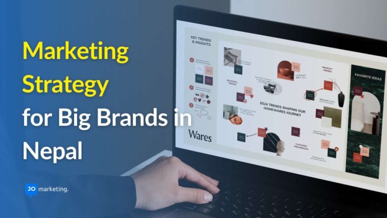Marketing strategy for big brands in Nepal displayed on a laptop screen